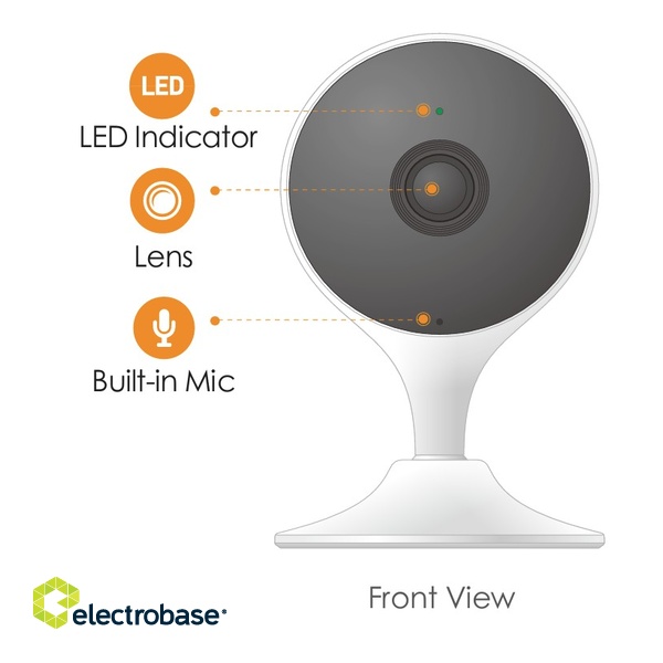 Iekštelpu Wi-Fi Camera Cue 2 1080p komplektā ar 64GB SD karti | Mikrofons + Skaļrunis 2