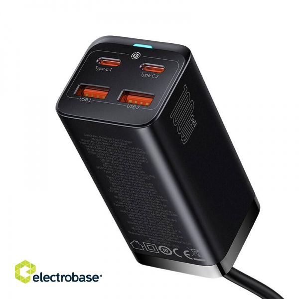 GaN3 Pro Desktop Fast Charger 2U+2C 100W EU | Black 2