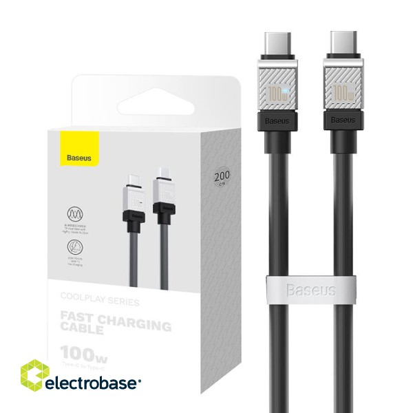 CoolPlay Cable USB-C to C 100W 2m Black 4