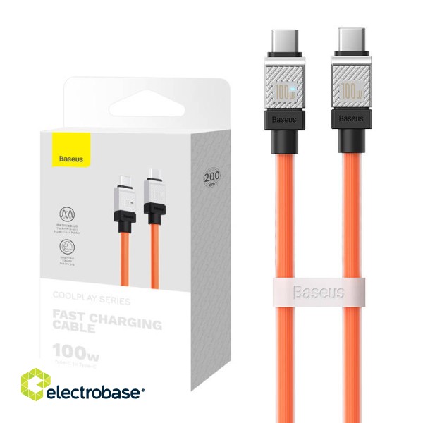 CoolPlay Cable USB-C to C 100W 2m Orange 6