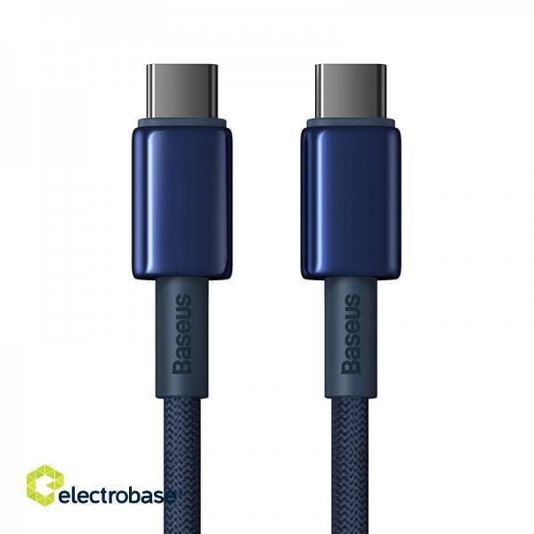 USB-C kabelis līdz USB-C Baseus Tungsten Gold, 100 W, 2 m (nepieciešams) 3