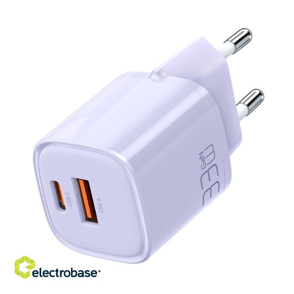 CH-0155 33W 1C+1A GANFast Charger Purple