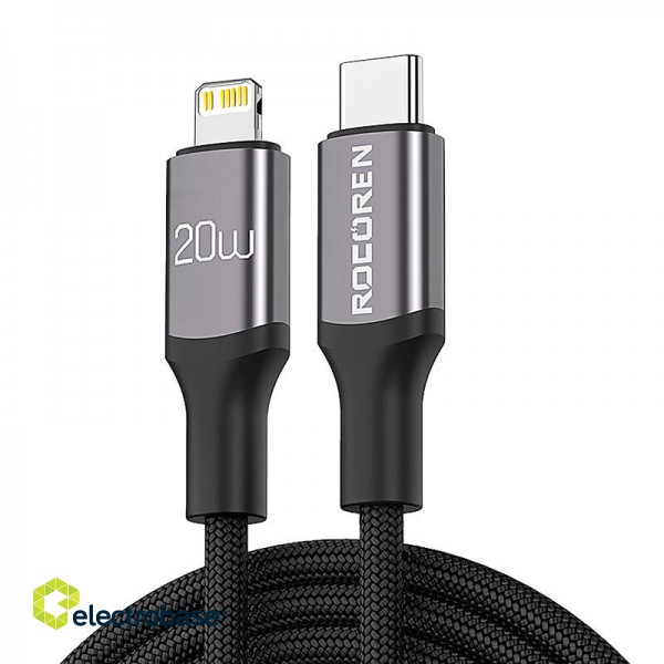 Ātrās uzlādes kabelis Rocoren USB-C uzz Lightning Retro Series 2m (pelēks)