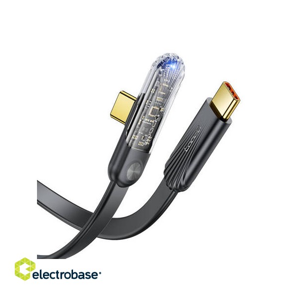 Toocki USB-C to USB-C angle cable, 1m, 100W (black)