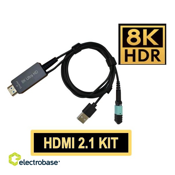 Profesionāls Optiskā divvirzienu savienotājvada komplekts HDMI 2.1 AOC , 8K@60, 4K@120, electrobase.lv 2