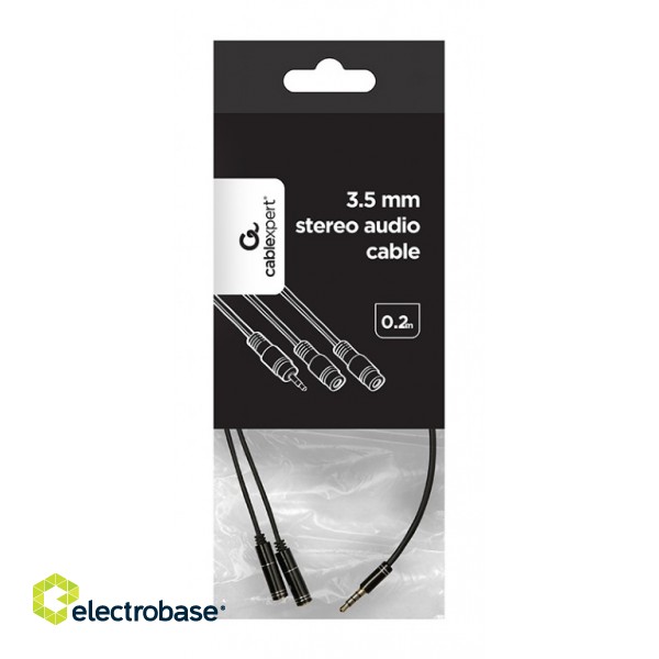 3.5 mm audio + microphone adapter cable, 0.2 m, metal connectors 4