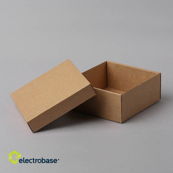 Mikro gofrētā kartona kastītes 180x180x80mm ar vāku, brūnas, 14E