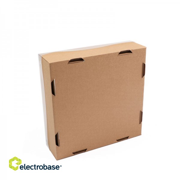 Gofrētā kartona kaste 200x200x65mm ar caurspīdīgu PE vāku, 14E 2