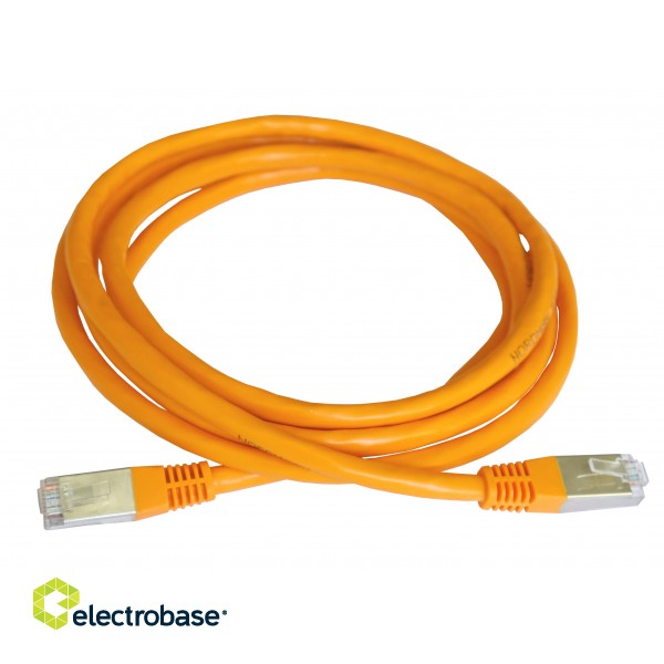Patch cord | Patch Kabelis | Patch cable | 1m | CAT6 | FTP | STP | 100cm | ElectroBase ® | Oranžs