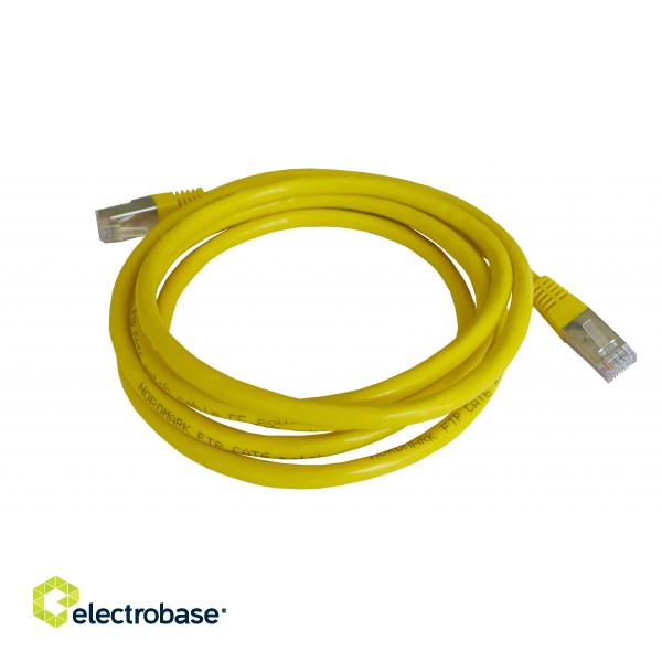 Patch cord | Patch Kabelis | Patch cable | 2m | CAT6 | FTP | STP | 100cm | ElectroBase ® | Dzeltens