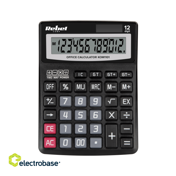 Kalkulators | 12 ciparu Liels Displejs | Cipara dzēšanas funkcija | Saules panelis