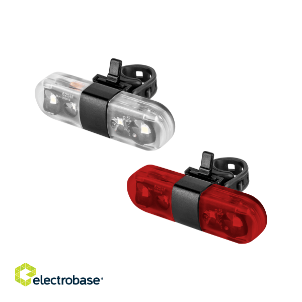 Velosipēdu lukturu komplekts ar akumualtoriem | USB kabelis | IPX4