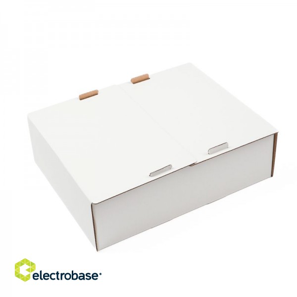 Gofrētā kartona kastes 40x30x12cm kliņģeriem, baltas, iepakojumā 25gab.