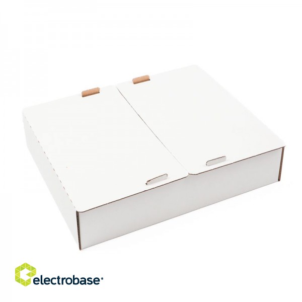 Gofrētā kartona kastes 45x35x10cm kliņģeriem, baltas, iepakojumā 25gab.