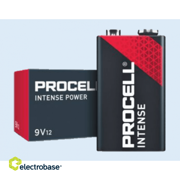 duracell procell intense 9V 6F22  baterija electrobase.lv