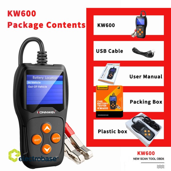 Auto akumulatoru testeris KW600 | Konnwei 6