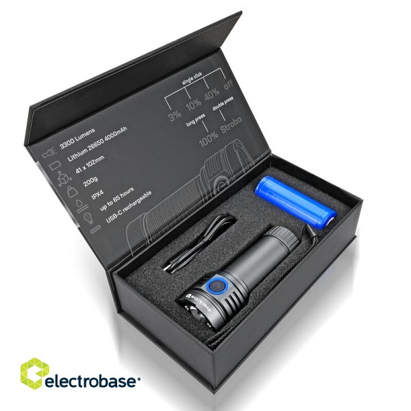 Lukturis everActive FL-3300R Luminator Rechargeable LED Handheld Flashlight