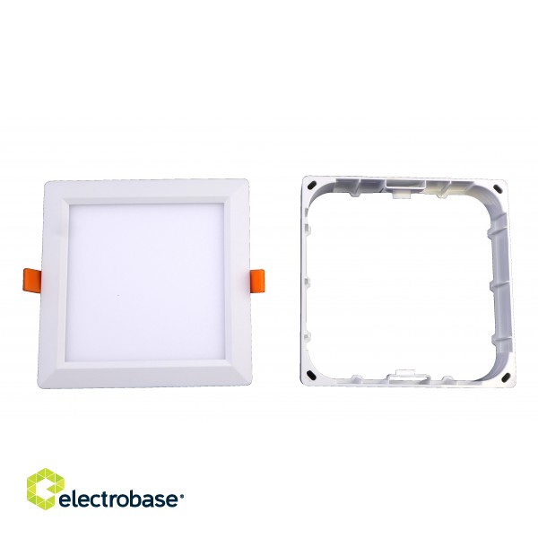 LED Square Surface panel Plastic 18W 3000K 100lm/w 225x225x29mm with built in Driver