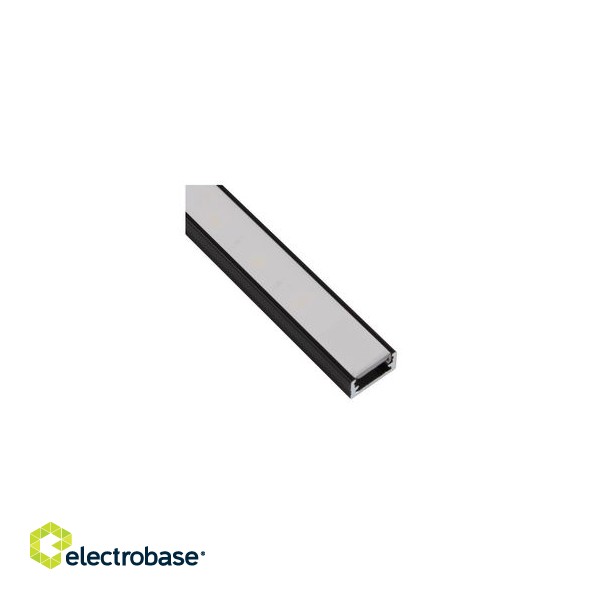 Aliuminio juodas profilis LED juostelei, su baltu dangteliu, paviršius LINE MINI 2 metrai paveikslėlis 1