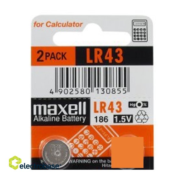 G12 baterijas 1.5V Maxell Alkaline LR43/186 