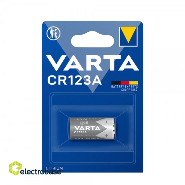 BAT123.V1; CR123 baterijas Varta litija 6205 iepakojuma 1 gb. 3