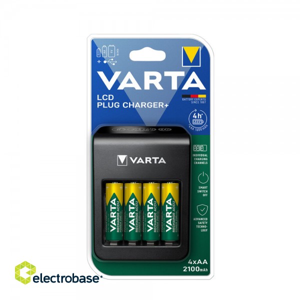 VARTA Charger Plug + 4 x 2100mAh AA 300 min