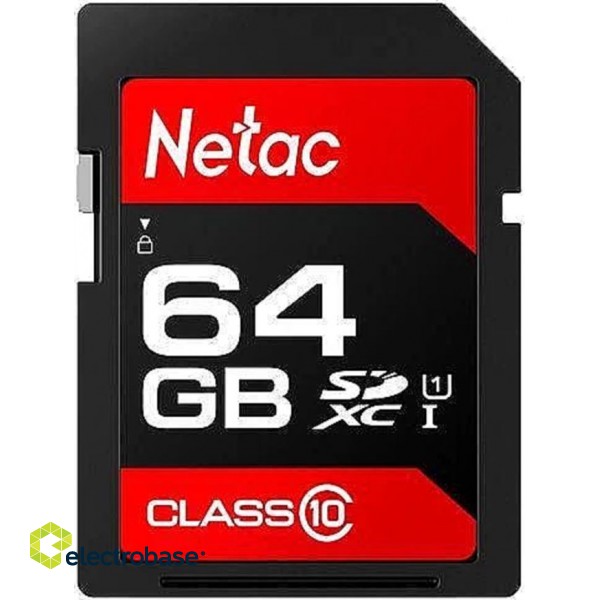 Atmiņas karte SDXC 64GB UHS-I | Class 10 | U1 |  NETAC electrobase.lv