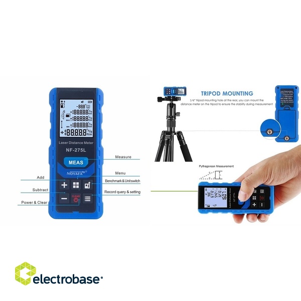 NOYAFA NF-275L Generation Upgraded Laser Distance Measurer - Millimeter Accuracy, 0.5-Second Fast Measurement, Freeform Lens 3