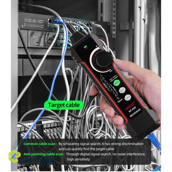 Daugiafunkcinis tinklo laidų ir kabelių ieškiklis | kabelių testeris paveikslėlis 4