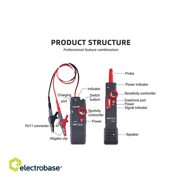 NOYAFA NF-820 High & Low Voltage Wire Tracker For Cable/ Pipe/Wire