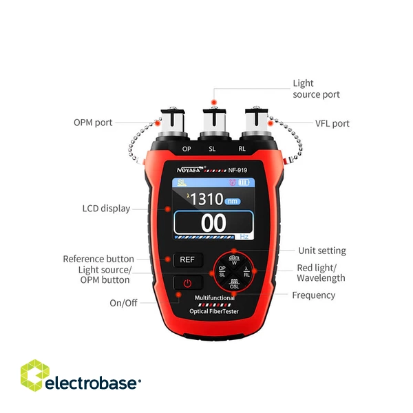 NOYAFA NF-919 Multifunctional Optical Fiber Tester: Integrated Optical Power Meter, Light Source, and VFL 3