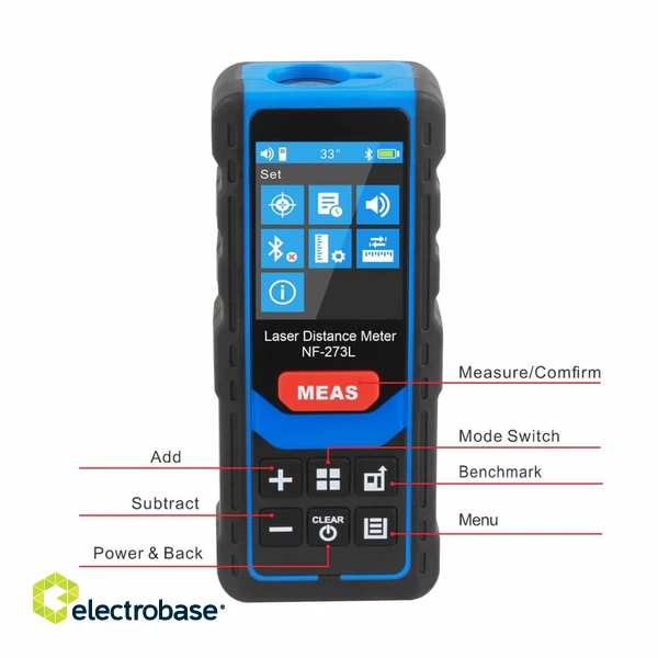 Noyafa NF-273L Laser Distance Measurer Volume/Area/Distance Measurement 120M Max 2