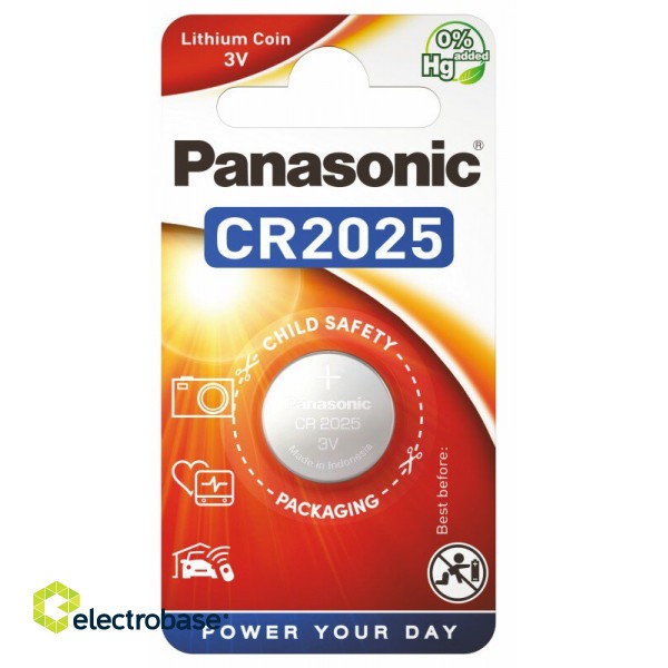 CR2025 Panasonic lithium batteries in a pack of 1 pc.