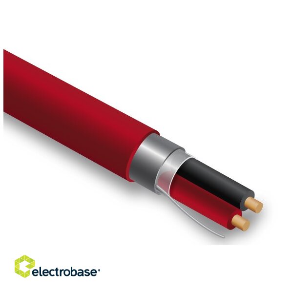 Alarm cable 2x2.50 CU, Shielded, Red LSZH, 100m roll фото 3