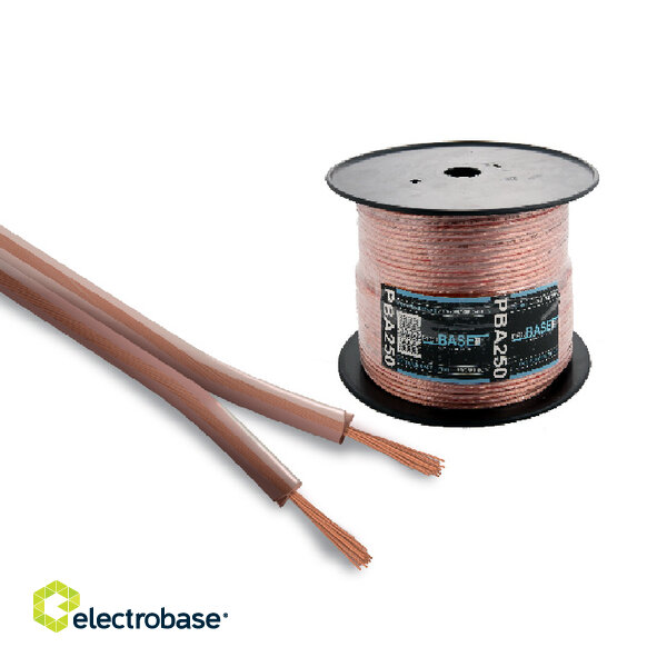 Professional speaker wire cable, oxygen-free copper (OFC) ProBase™, 2x0.50 mm2, 100m