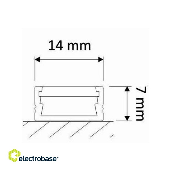 Surface LED Strip profile WHITE with opal cover, 2 meters paveikslėlis 2