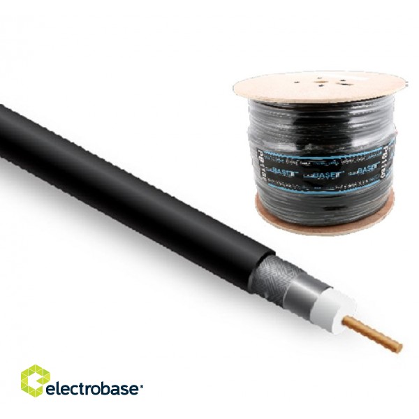 Koaksiālais kabelis, RG6U melns ElectroBase.lv