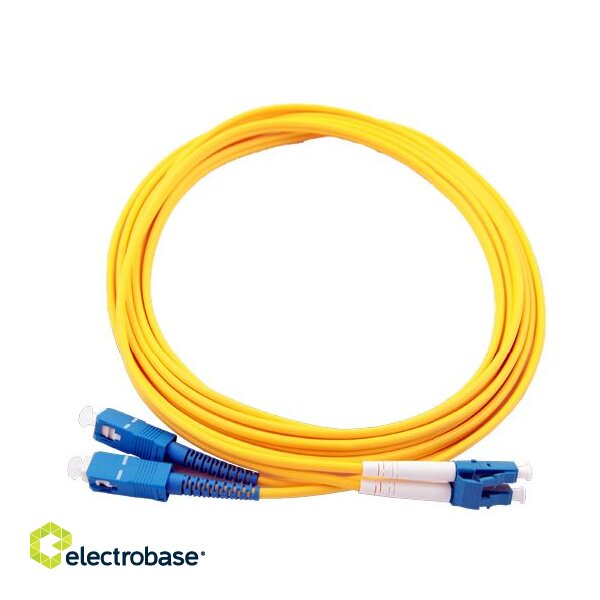 SC-LC Optiskais komutācijas kabelis/ duplex/ SM/ 10m