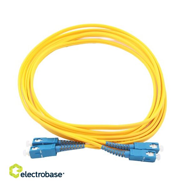 Fibre Optic patch cord SC/UPC-SC/UPC CORNING fibre, Single Mode, Duplex, 3.0mm LSZH Yellow, 5M