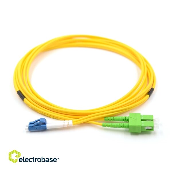 SC/APC-LC/UPC Optiskais komutācijas kabelis/ duplex/ SM/ 1m