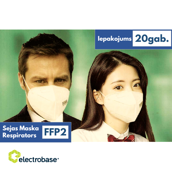 Sejas Maska Respirators FFP2 NR Atbilst EN149:2001+A1:2009 cena par 20 gab. 9