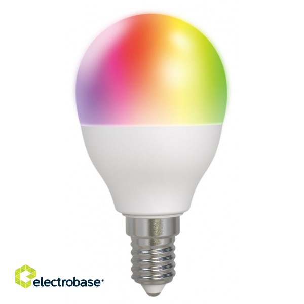 DELTACO LED Bulb, E14, WIFI 2.4GHZ, 5W, 470LM, Dimmable, RGB, 2700K-6500K, 220-240V image 1