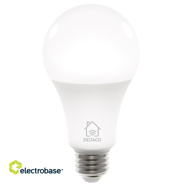 DELTACO LED Bulb, E27, WIFI 2.4GHZ, 9W, 810LM, Dimmable, 2700K-6500K, 220-240V image 1