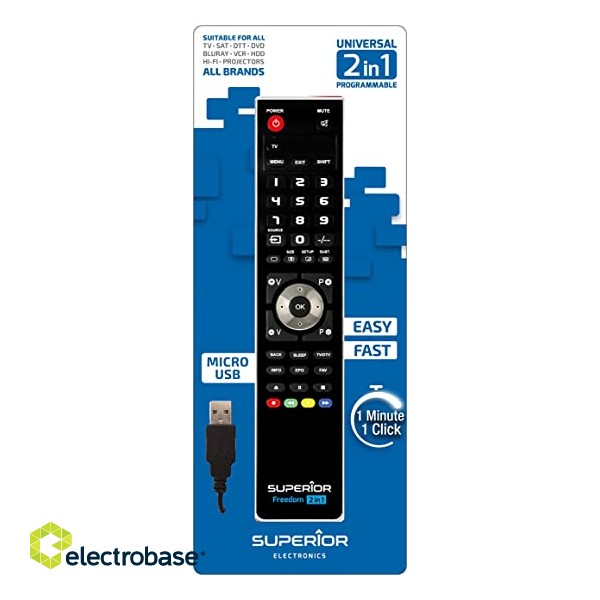 Universal Remote Control | Micro-USB | Pogrammējama ar Windows datoru | Freedom 2:1