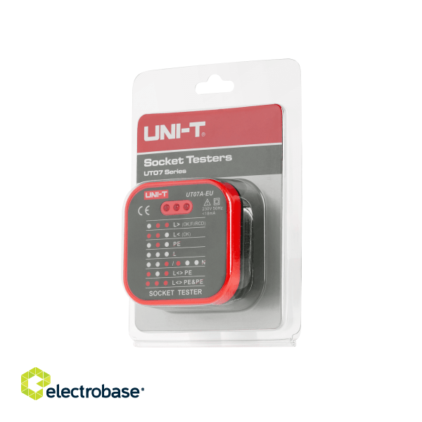 Uni-T UT07A-EU elektriskās kontaktligzdas testeris 4