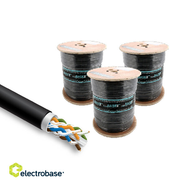 LAN Computer network cable, PRO BASE, CAT5E UTP, for indoor/outdoor installation, 500m