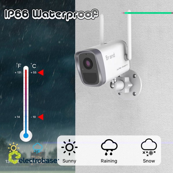 WIFI videonovērošanas kamera ar iebūvētiem akumulatoriem, 3MPix, Mikrofons un Skaļrunis_2