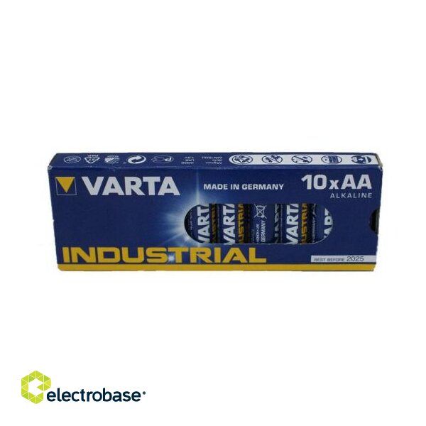 BATAA.ALK.VI10; LR6/AA baterijos Varta Industrial Alkaline MN1500/4006 pakuotėje 10 vnt. paveikslėlis 2