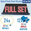 Optiskais komutācijas paneļa komplekts | 19" | 24 portiem | LC/UPC adapteri| LC/UPC pigtaili 99