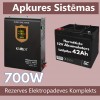 Rezerves Elektropadeves Komplekts Apkures Sistēmai 700W + 12V 42Ah akumulators